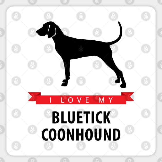 I Love My Bluetick Coonhound Sticker by millersye